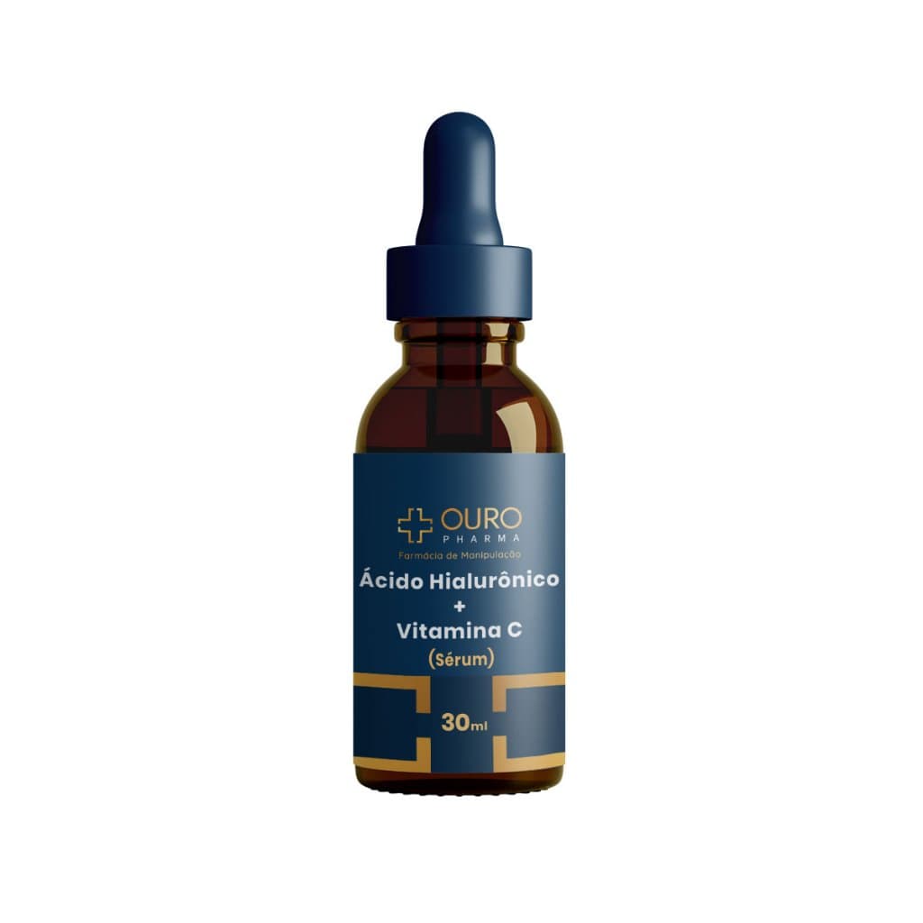 Sérum 30ml Vitamina C 20% + Ácido Hialurônico 5% Original Anti Envelhecimento, Super Hidratação