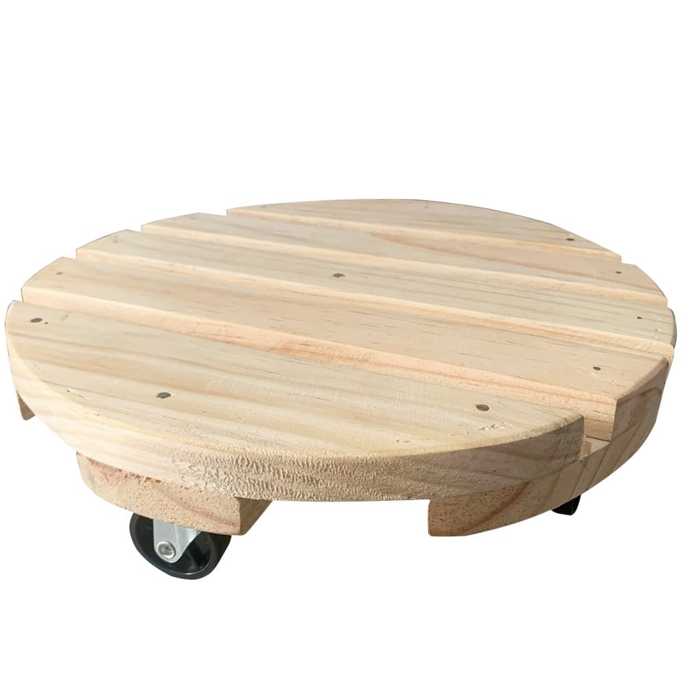 Suporte Para Vaso De Plantas Redondo Pinus Suporte 20 cm Jardim Suculentas Carrinho