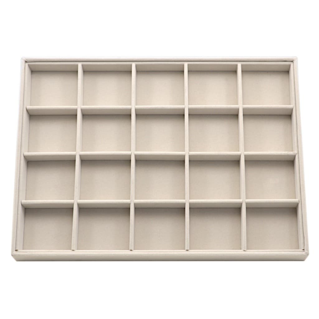 Bandeja Grande Organizador com 20 Quadriculados para Jóias Brinco E Bijuteria - Veludo