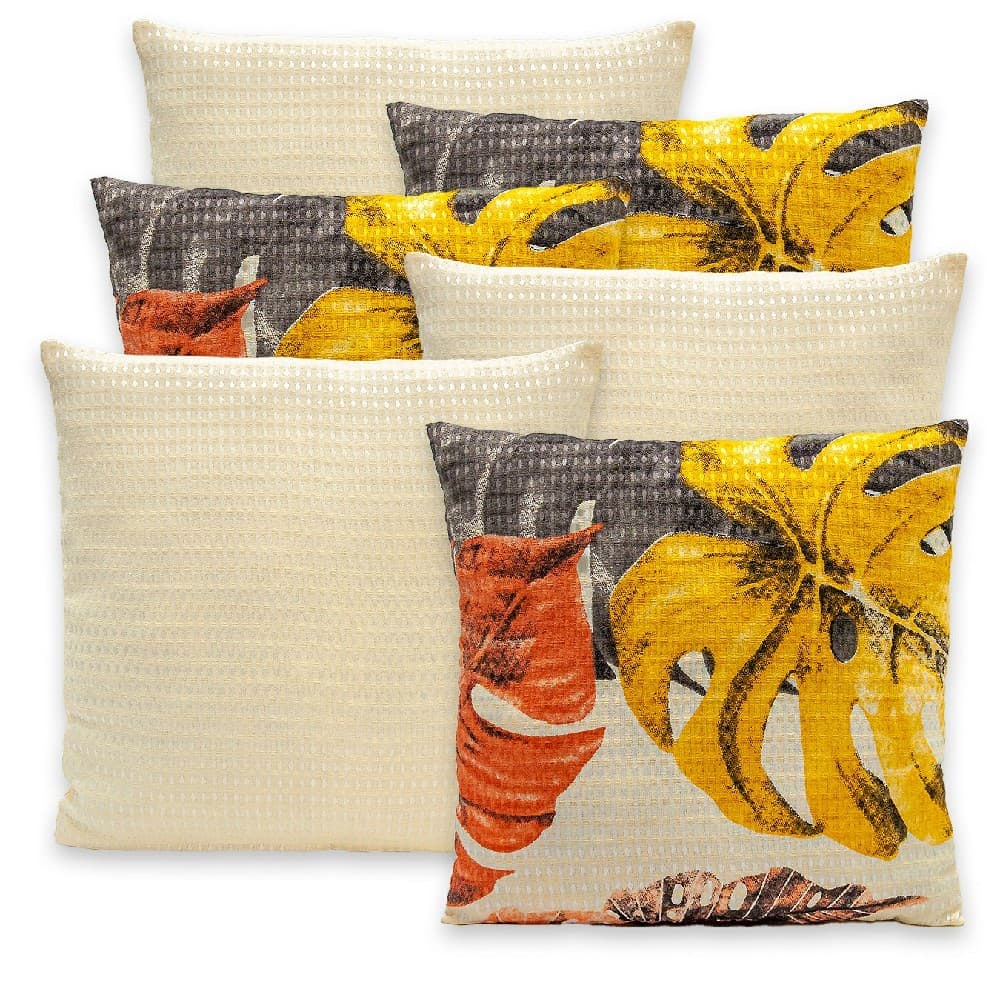 Kit 6 Capas de Almofadas 40x40 C/ Zíper Favinho Decoração Piquet