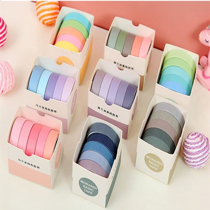 5 Rolos De Fita Washi Colorida Decoração De Scrapbooking  Fitas Coloridas Degradê Glitter Decoradas