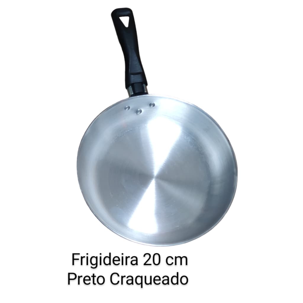 Frigideira Aluminio 20 cm preto craqueado 1,0 L