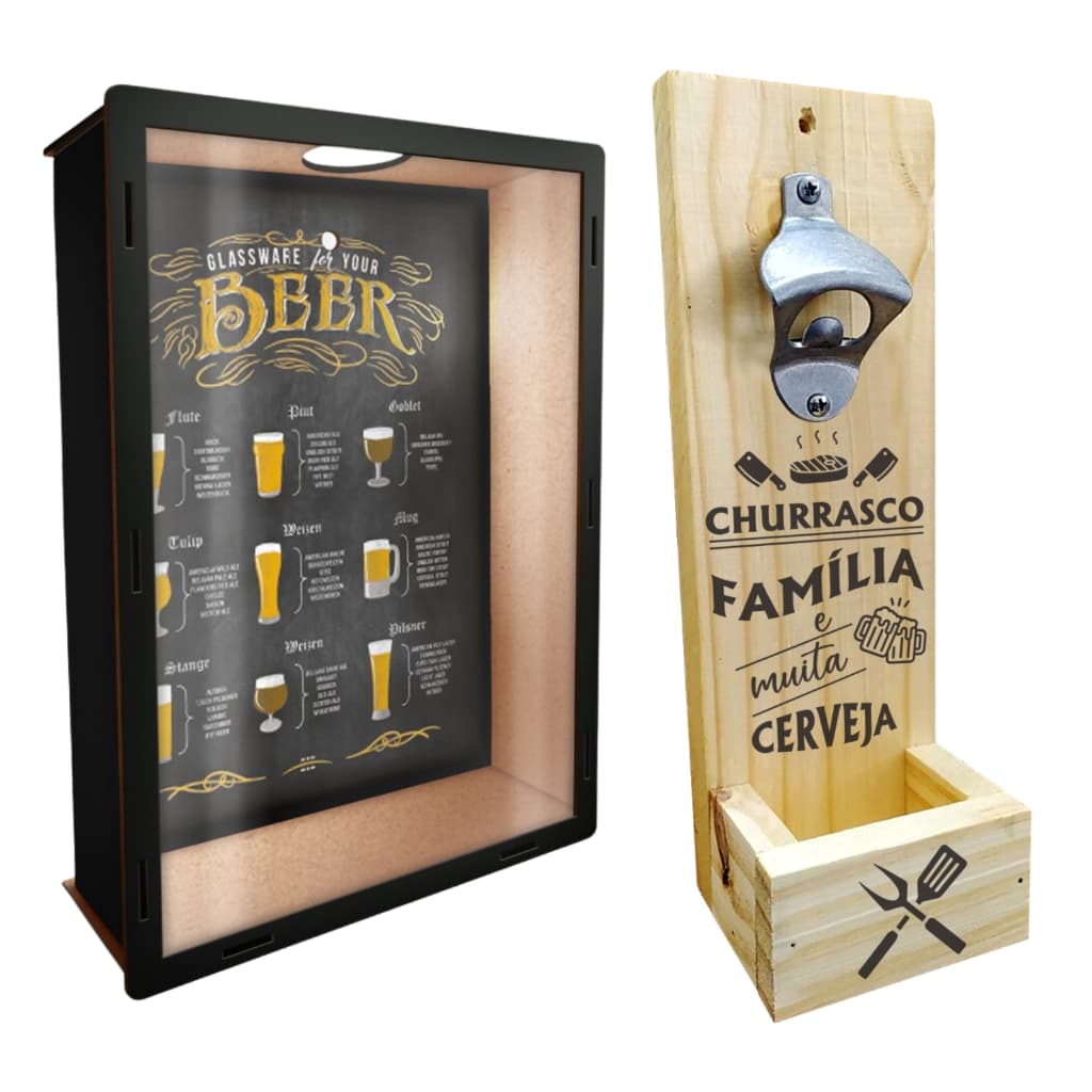 Quadro Porta Tampinhas Com Abridor De Garrafa De Parede