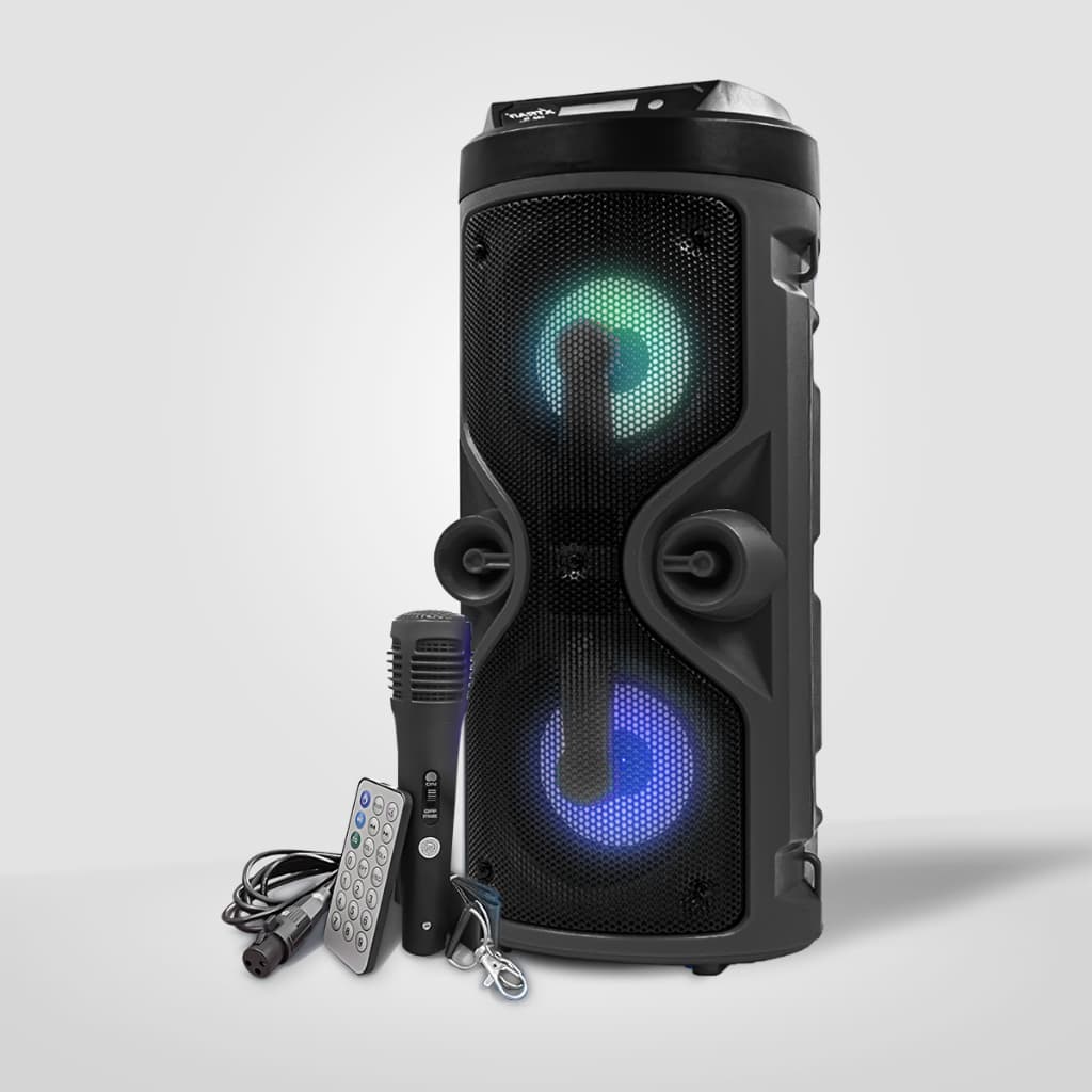 Caixa De Som Bluetooth Portátil Com Microfone Controle E Alça Grande iluminação Rgb
