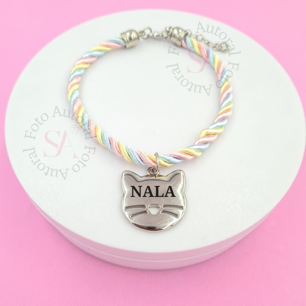 Coleira de Gato Personalizado Nome Pet Ajustavel Plaquinha de Gatinho B8