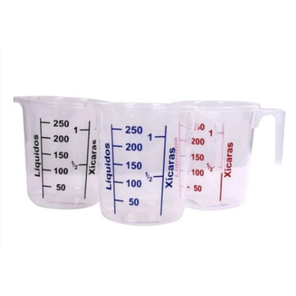 KIT COM 3 JARRINHAS TRANSPARENTES COM DETALHES DE COR VARIADOS