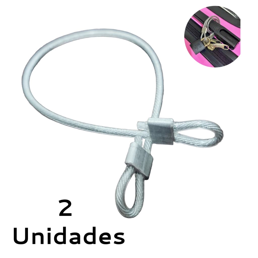 Cabo de Aço Revestido 35cm Lacre de Malas Bagagens Anti Furto Capacete Bicicleta