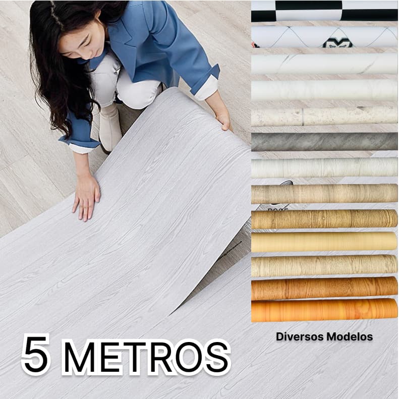Adesivo Para Piso Vinilico Autocolante 5mx61cm Proprio Para Chão Cozinha Sala Banheiro Sala De Estar