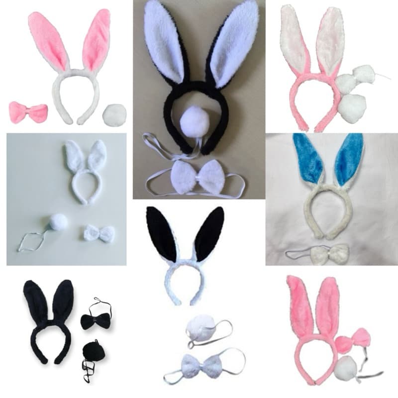 Kit Tiara Coelhinho Para Fantasia Cosplay (tiara+gravata+rabinho)