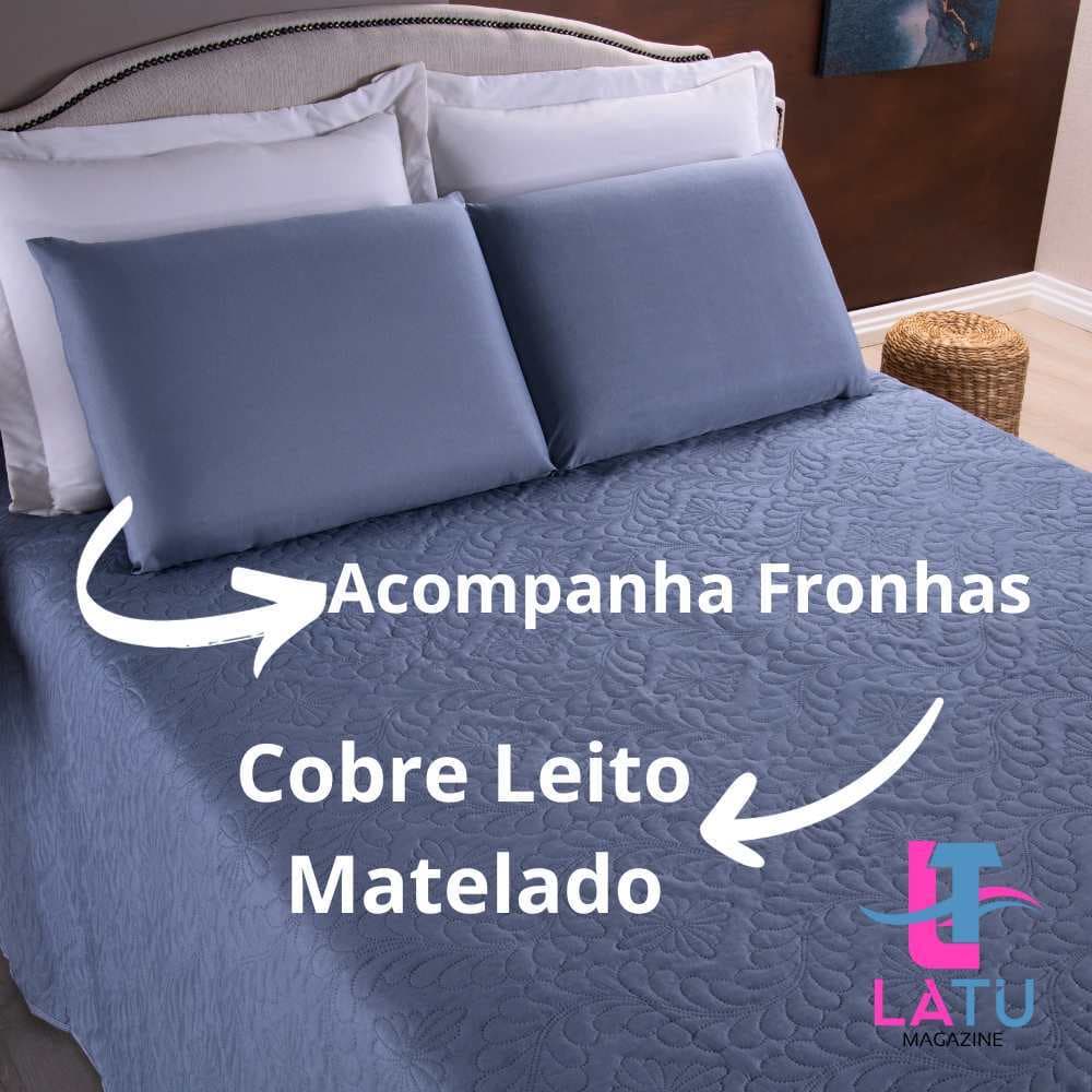 Colcha Cobre Leito 3 Peças  - King/Queen/Casal Padrão/Solteiro - ATENÇÃO Cobre Leito + Duas Fronhas