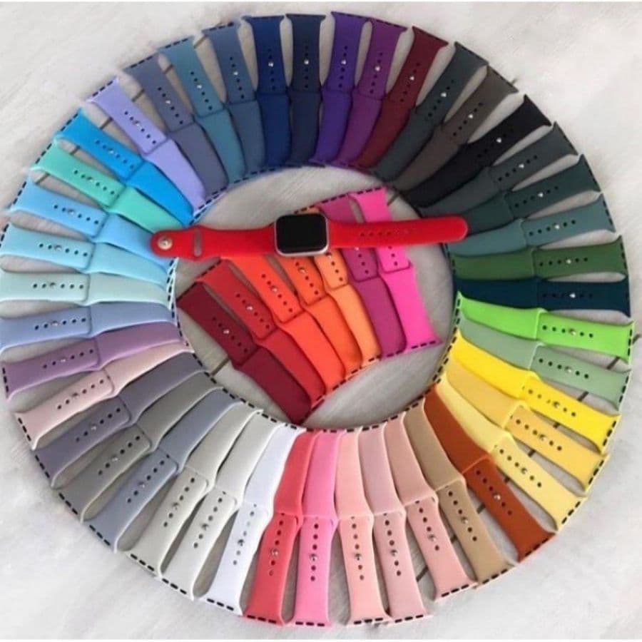 Pulseira Apple Watch Silicone Compatível Relógio 38mm/40mm/41mm 42mm/44mm/45mmS/M ou M/L