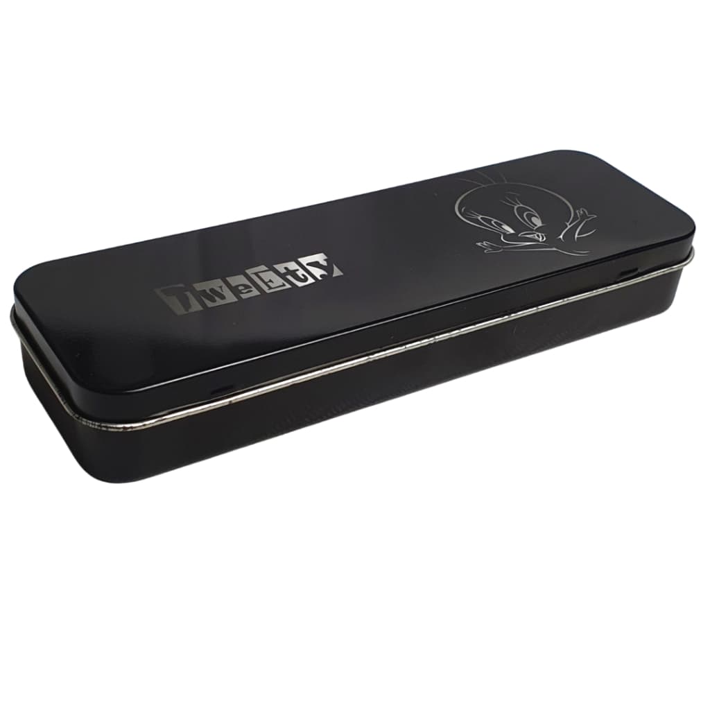 Estojo de Lata Escolar 24 Lapis Looney Tunes Piu Piu Preto Barato