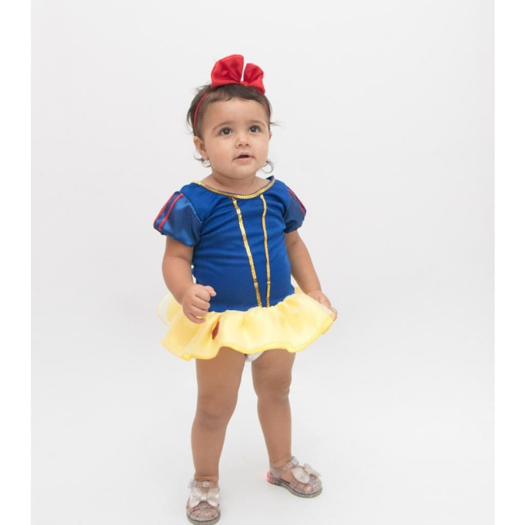Vestido Fantasia Menina Bebê Branca De Neve temática de aniversário Mêsversário  - Festa Fantasia