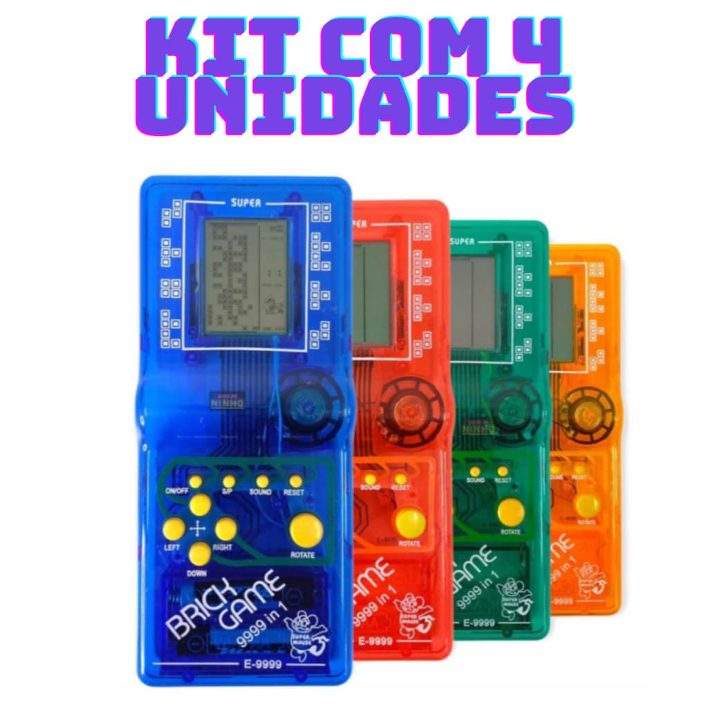 Kit com 4 Super Mini Game Retro Brinck Game Portátil 9999 jogos