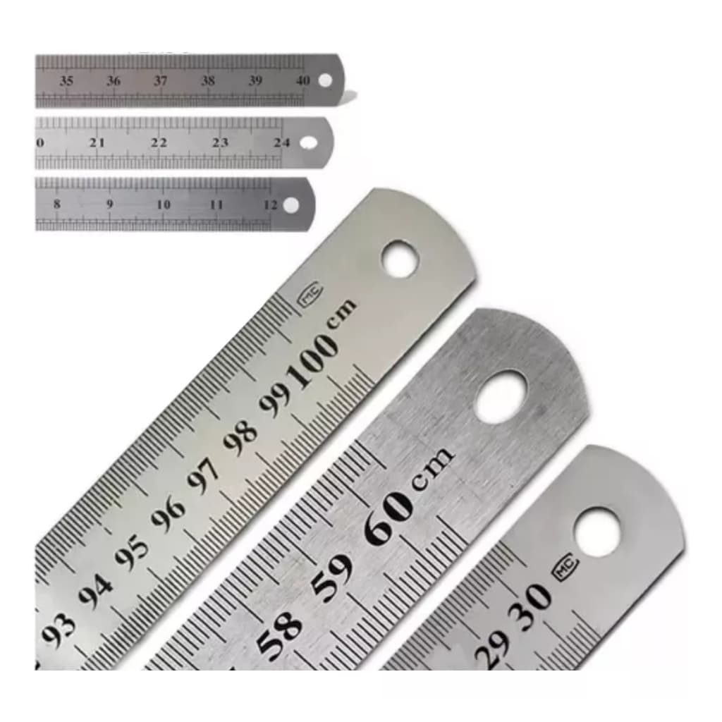 Régua Aço Inox FLEXÍVEL - Metal Medidas Em Centímetros E Milímetros - 3 tamanhos