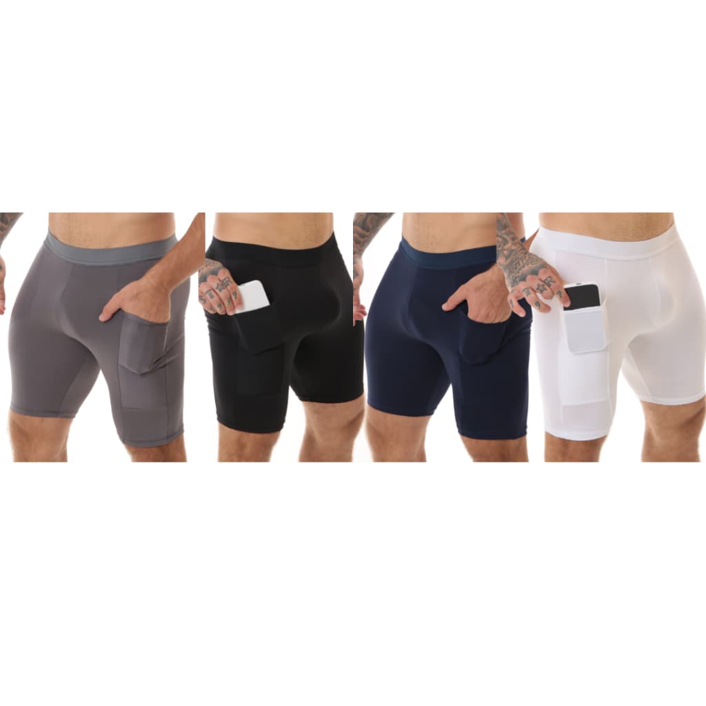 KIT 4 Bermuda Térmica Masculina com Bolso Cilcista Segunda Pele Compressão