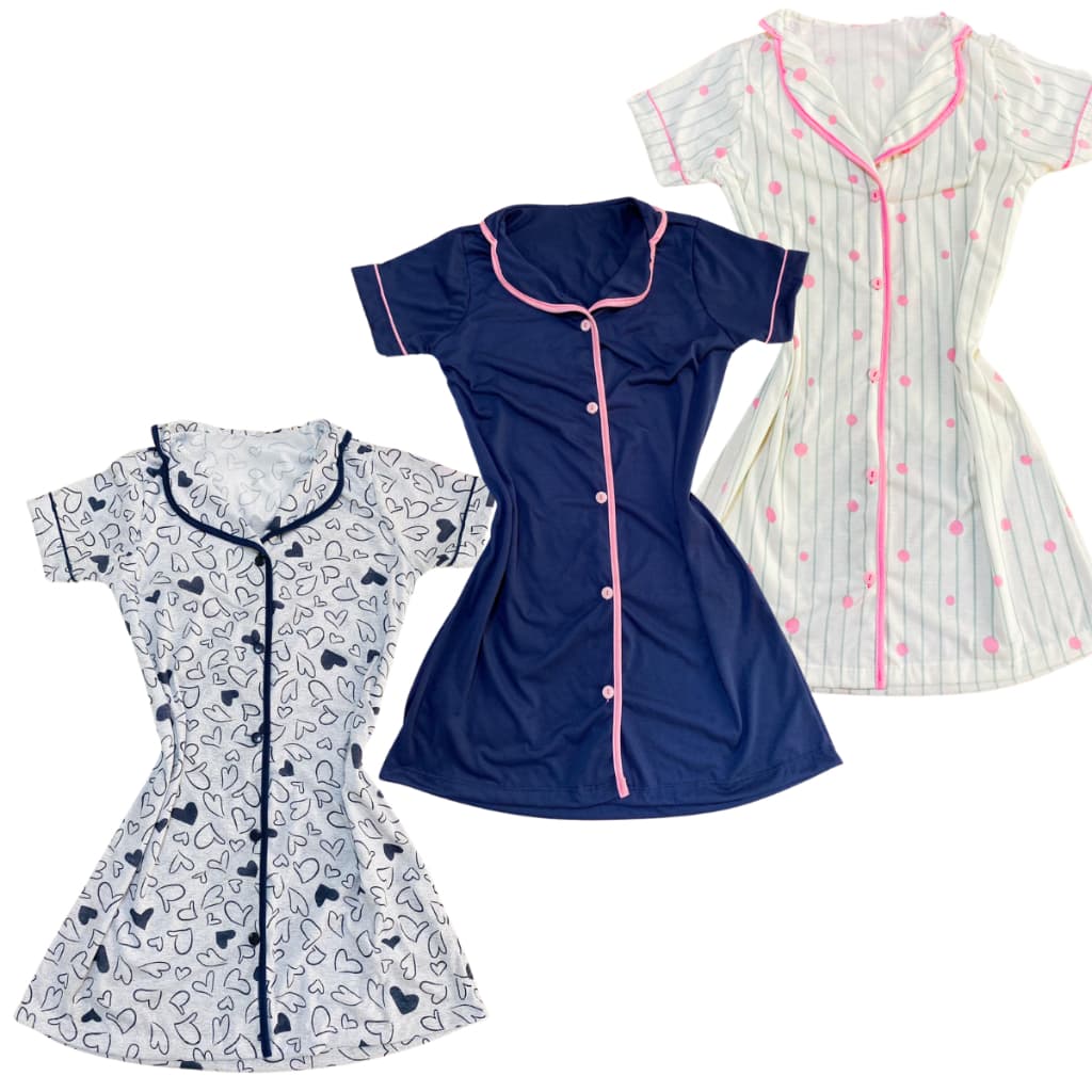 KIT 3 Camisolas Americanas Abertas de Botão