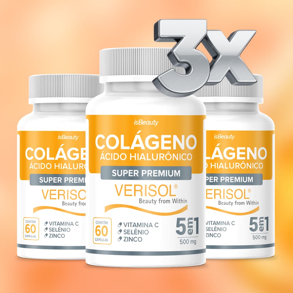Kit 3 Colágeno Hidrolisado Verisol Premium Original com Vitamina C - 180 Cápsulas - Envio Rápido