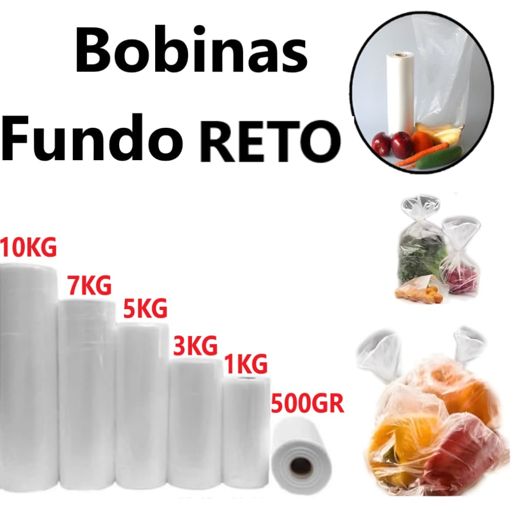 Bobina Plastica picotada fundo reto 500 sacos envio imediato
