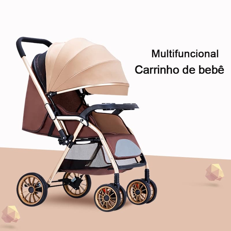 Carrinho De Bebê Europeu Luxo Dobrável leve com freio Amortecedor