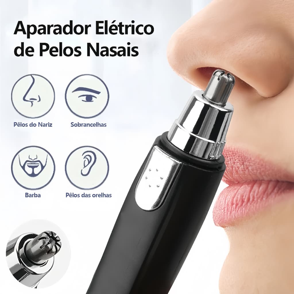 Máquina de Cortar Pelos Cortador Aparador de Cabelos do Nariz e Ouvido Nose Ear Hair Trimmer