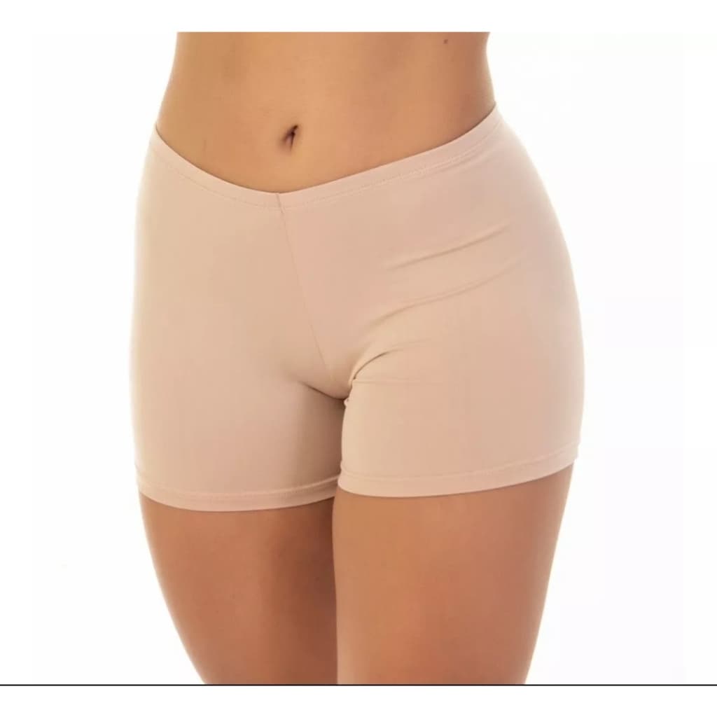 Short Anágua Liso Segunda Pele Feminino Poliamida Cintura Elástico Largo