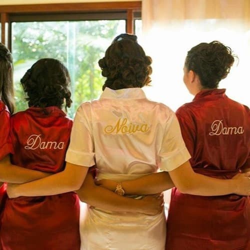 Promoção Robe Noiva em Cetim Manga Curta Feminino Roupão PERSONALIZADO - LEIA A DESCRIÇÃO