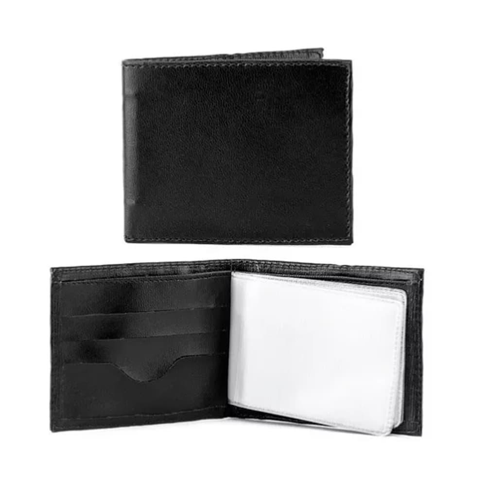 Carteira Masculina Preta Basica Slim Porta Cartões