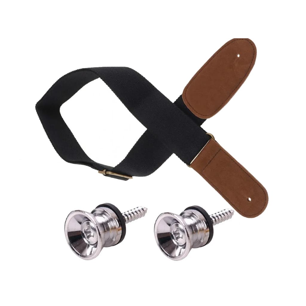 Correia Alça p/ Violão Guitarra e Baixo Profissional com 2 Roldana Par