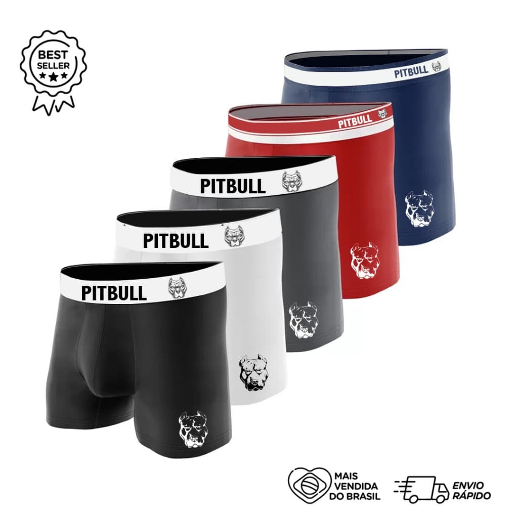 4 CUECAS ORIGINAL PITBUL AMERICAN  BOXER - MASCULINO