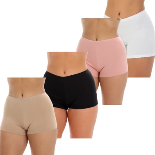 Kit 4 Short Curto Segunda Pele Feminina Sem Renda Shortinho Pra Usar Com Vestido Saia Calça