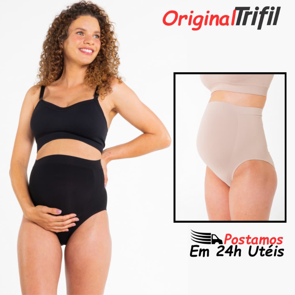 Cinta Calcinha Trifil Cintura Alta Sustentação para Gravida Gestante Maternidade Conforto 5210