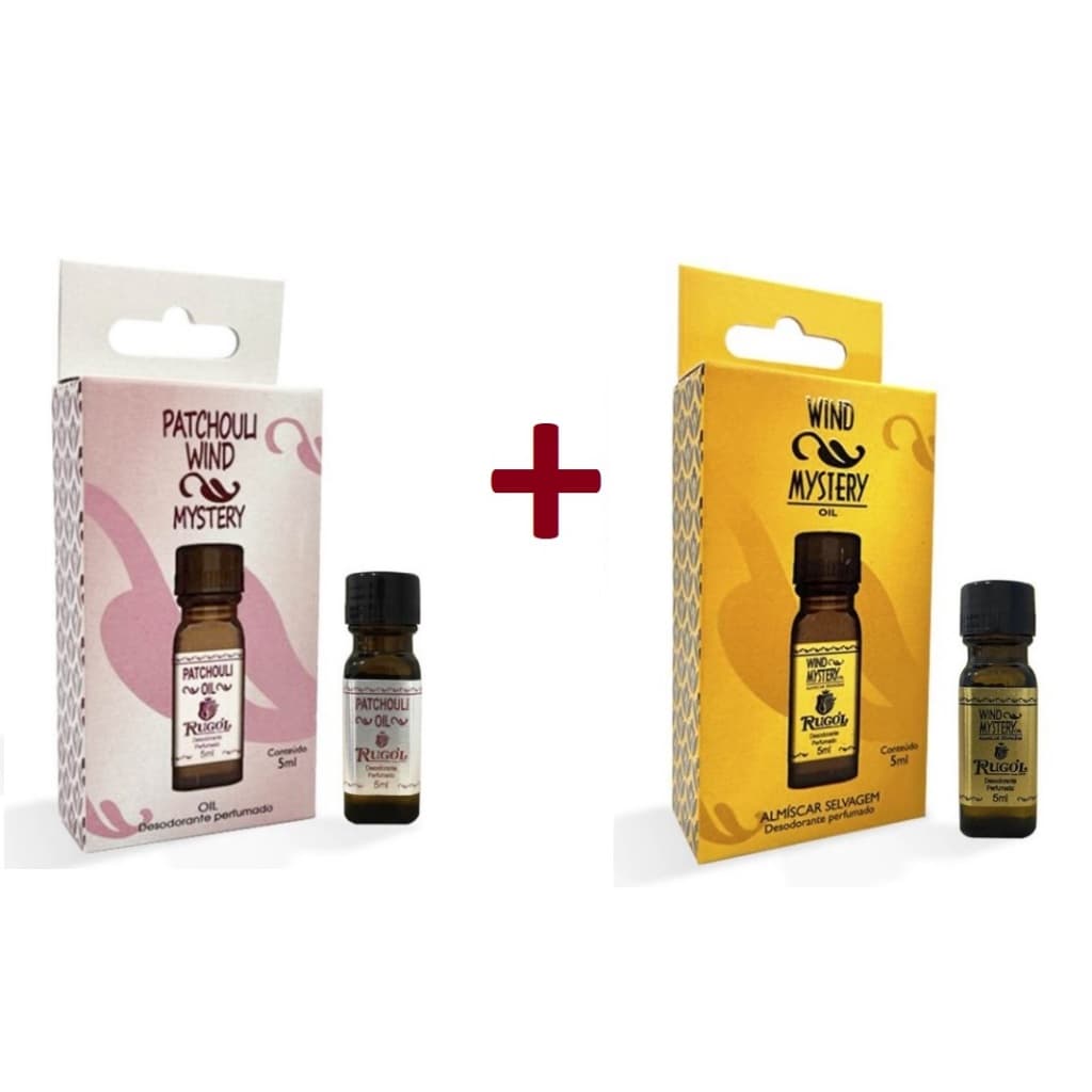WIND MYSTERY OIL ALMÍSCAR SELVAGEM 5ML + WIND MYSTERY PATCHOULI 5 ML
