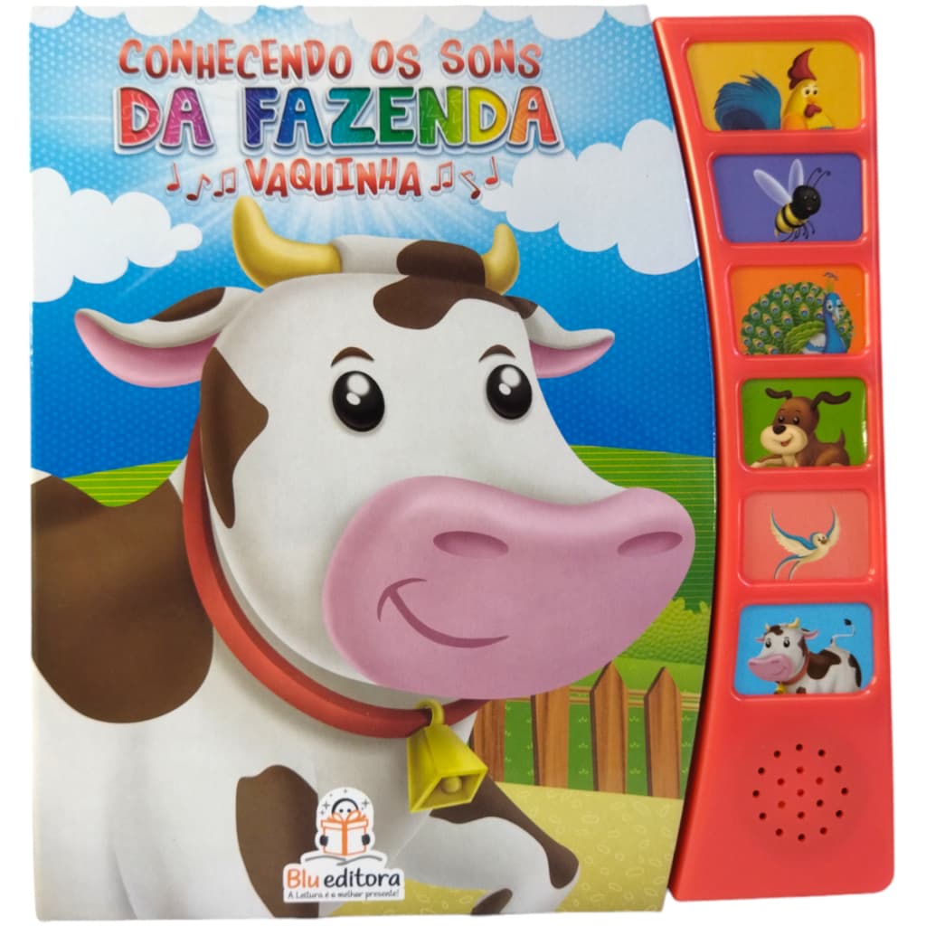 Livro infantil: Conhecendo os sons da fazenda:  Vaquinha / Vaca - Blueditora - Livros sonoros
