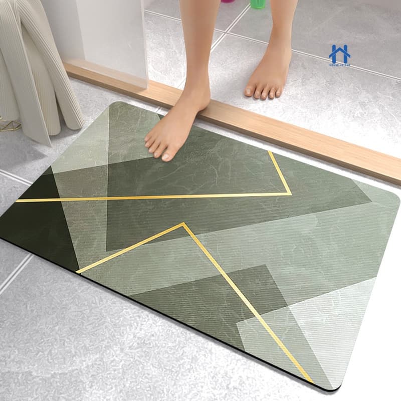 Tapete De Banheiro Quadrado Absorve Água Antiderrapante Secagem Rápida 38x58cm