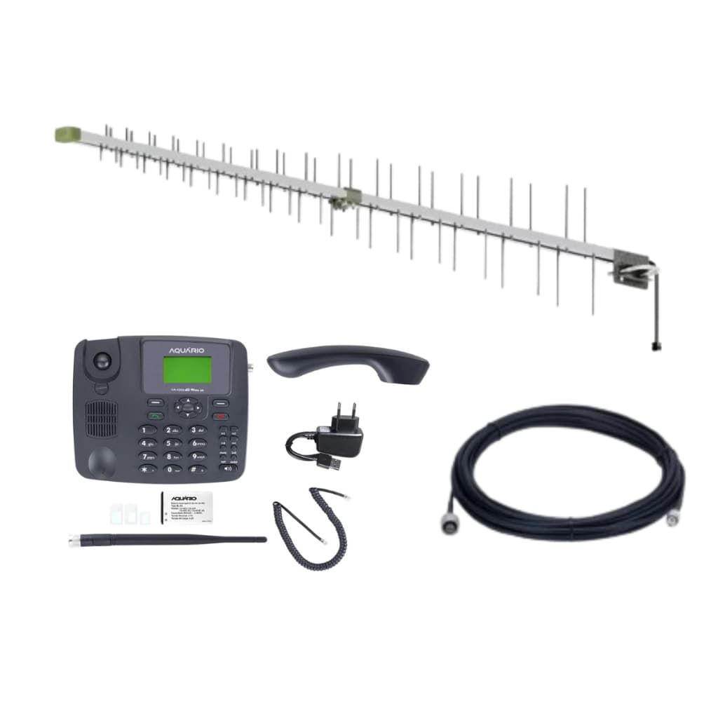 Kit Telefone Celular Aquário 3g 4g Wifi E Antena Rural
