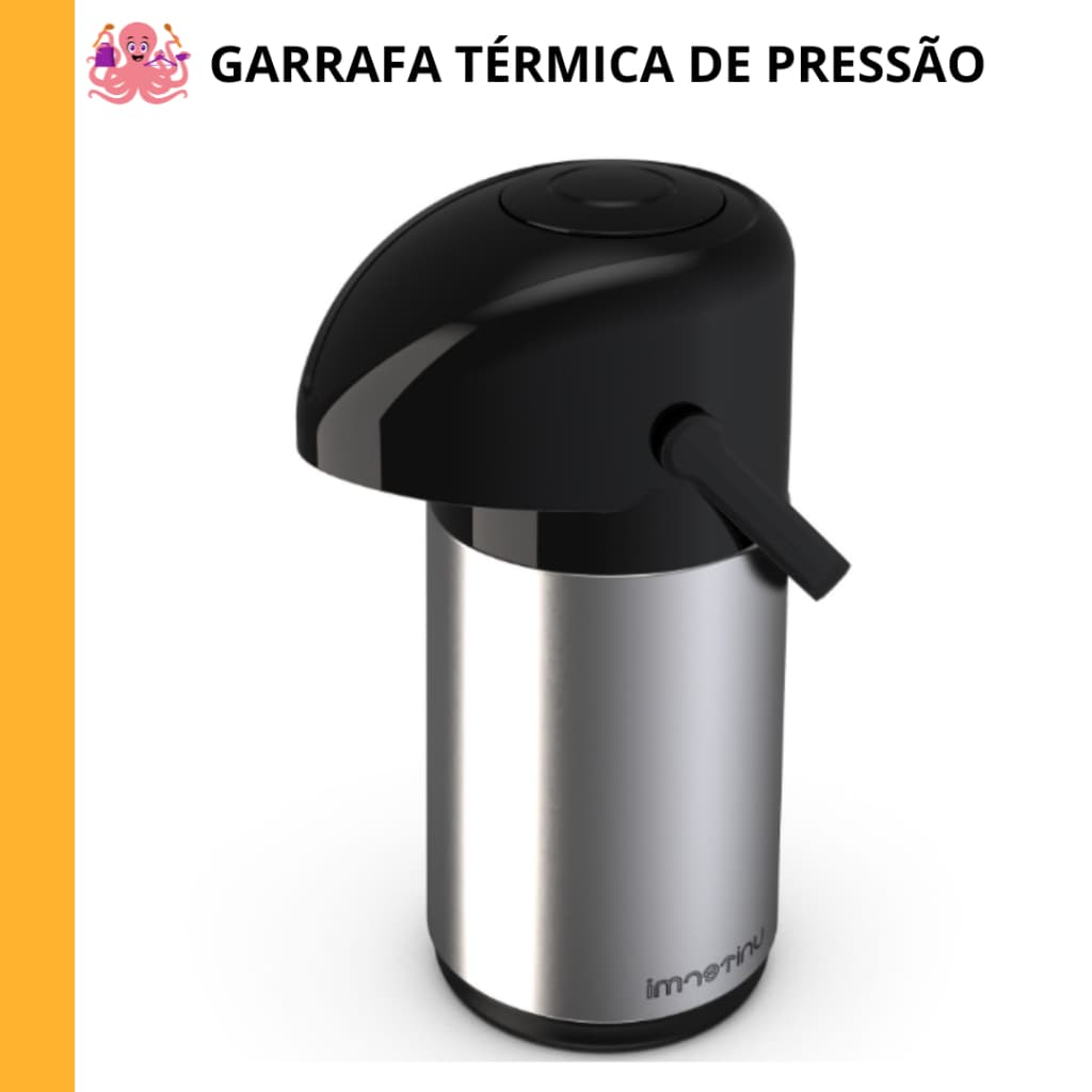 Garrafa térmica de Café Pressão Inox 600 ML e  1 Litro Água Chimarrão Leite Verona