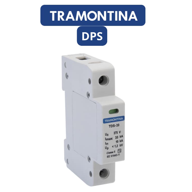 DPS - Dispositivo de Proteção Contra Surtos Tramontina TDS 1P 20kA, 45kA e 60kA 275V Classe II