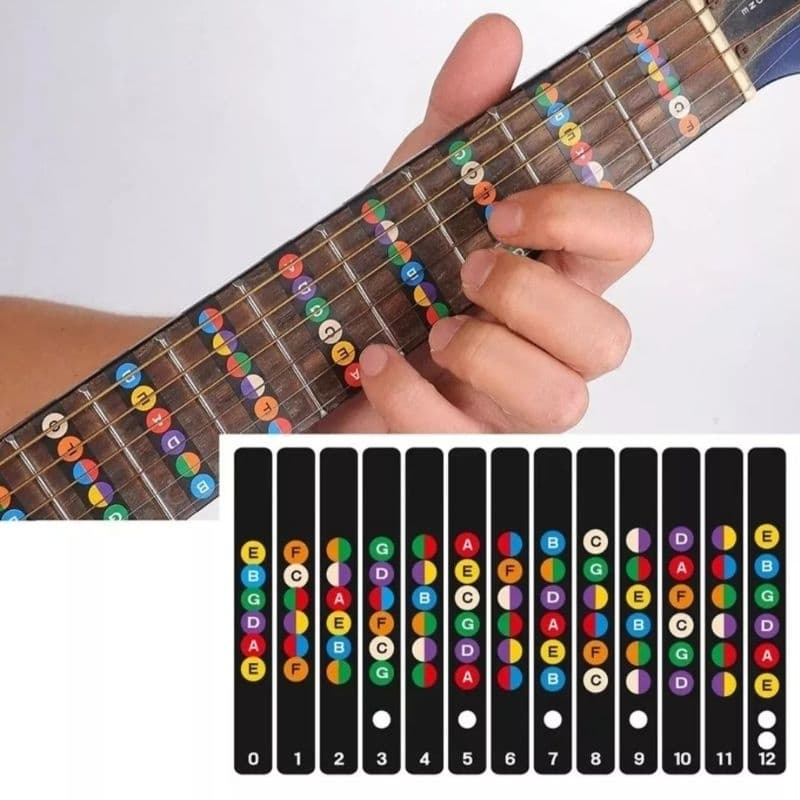 Adesivos notas musicais para violão 2 cores disponíveis