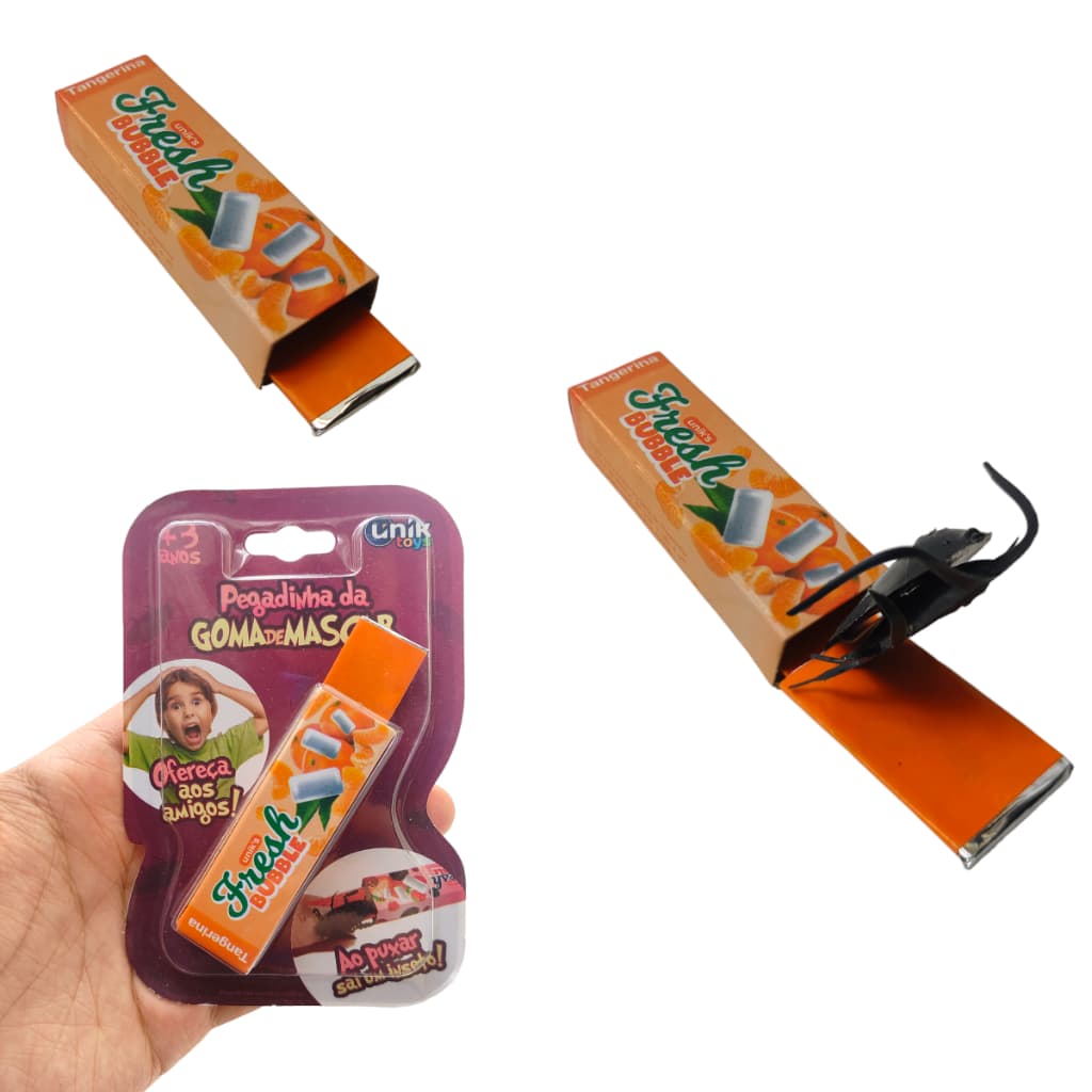 Brinquedo Pegadinha Chiclete Puxa vem uma Baratinha