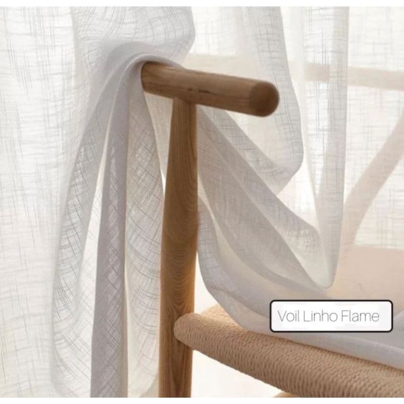 Cortina de Pia Voil Linho Flame 2,80m x 0,80cm Cozinha