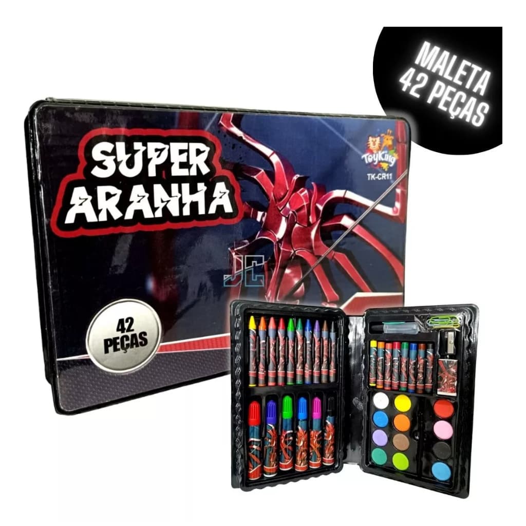 Maleta De Pintura Infantil Super Aranha Color Estojo 42 peças