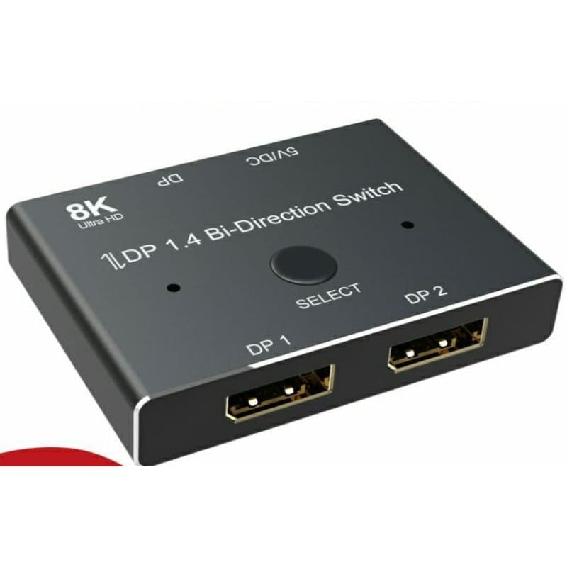 8K DP DisplayPort 1.4 Bi-Direction Switch Divisor 4K 2x1 2 en 1 salida Conversor