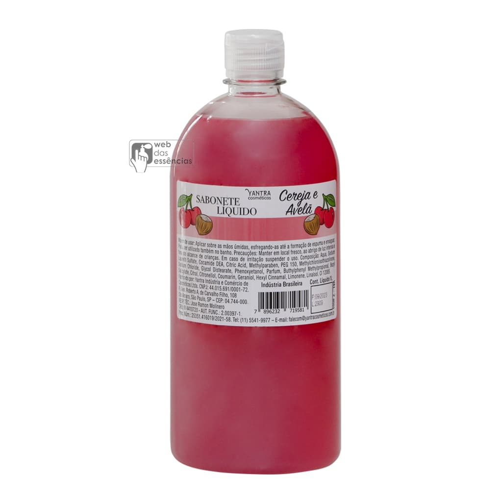Sabonete líquido Cereja e Avelã  (1 litro) Yantra Cosméticos -