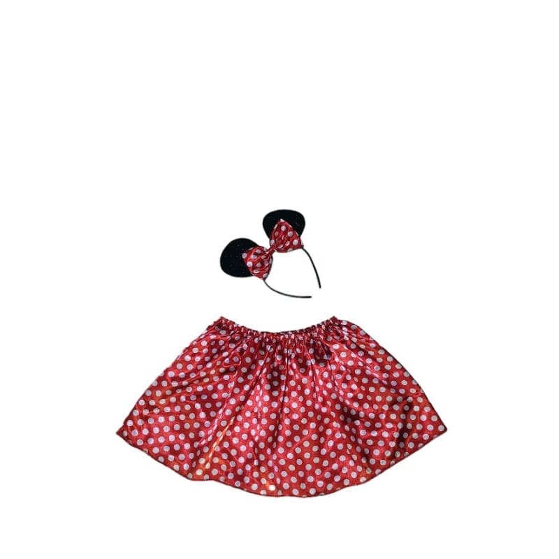 Kit Fantasia Com Saia Minnie Adulto e infantil
