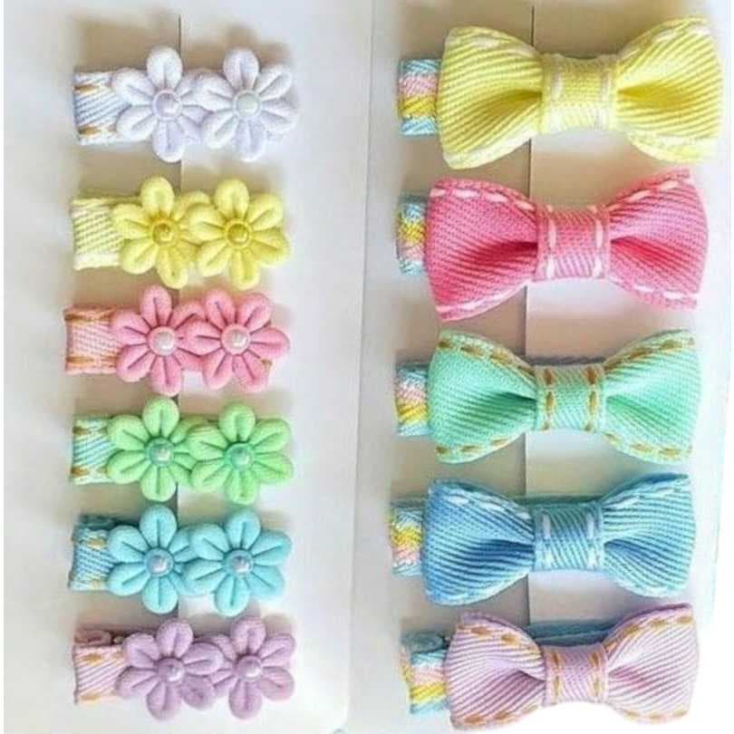 kit com  Mini laços bebê presilha / lacinhos / bico de pato RN Bebe infantil / enxoval com borracha antideslizante