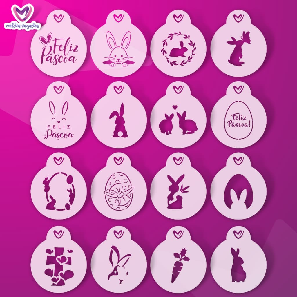Stencil Páscoa - 16 peças