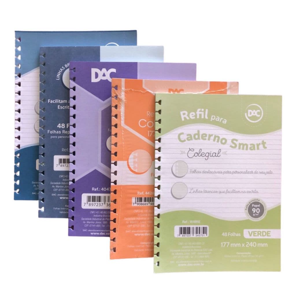 Refil de Folhas para Caderno Smart Universitário e Colegial DAC