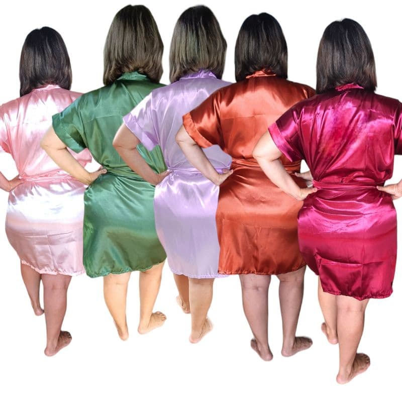 Robe cetim  Charmousse Manga curta Sem Bordado