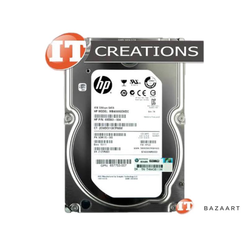 Hd Sata Hp 4tb 7.2k 3.5 P/n 695503-004 Pn 9zm170-065